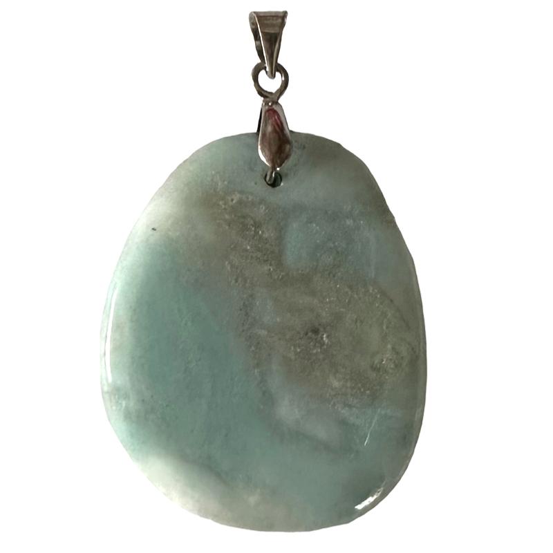 Pendentif amazonite Chine A (pierre plate)