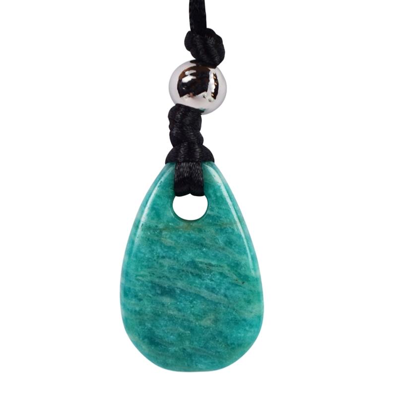 Pendentif &quot;Joie&quot; amazonite 35mm + cordon