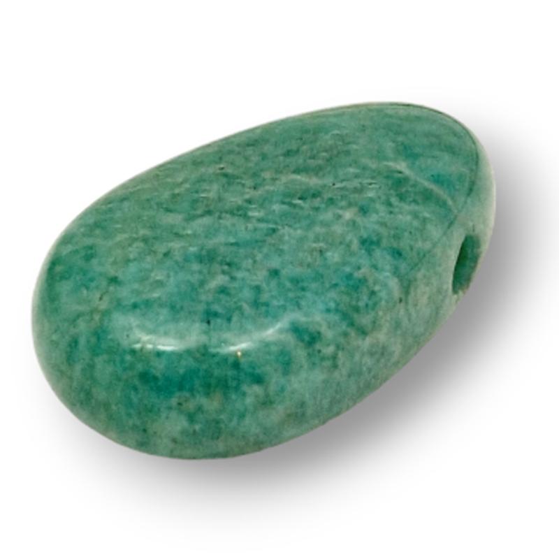 Pendentif amazonite Russie A (pierre trouée) + cordon 