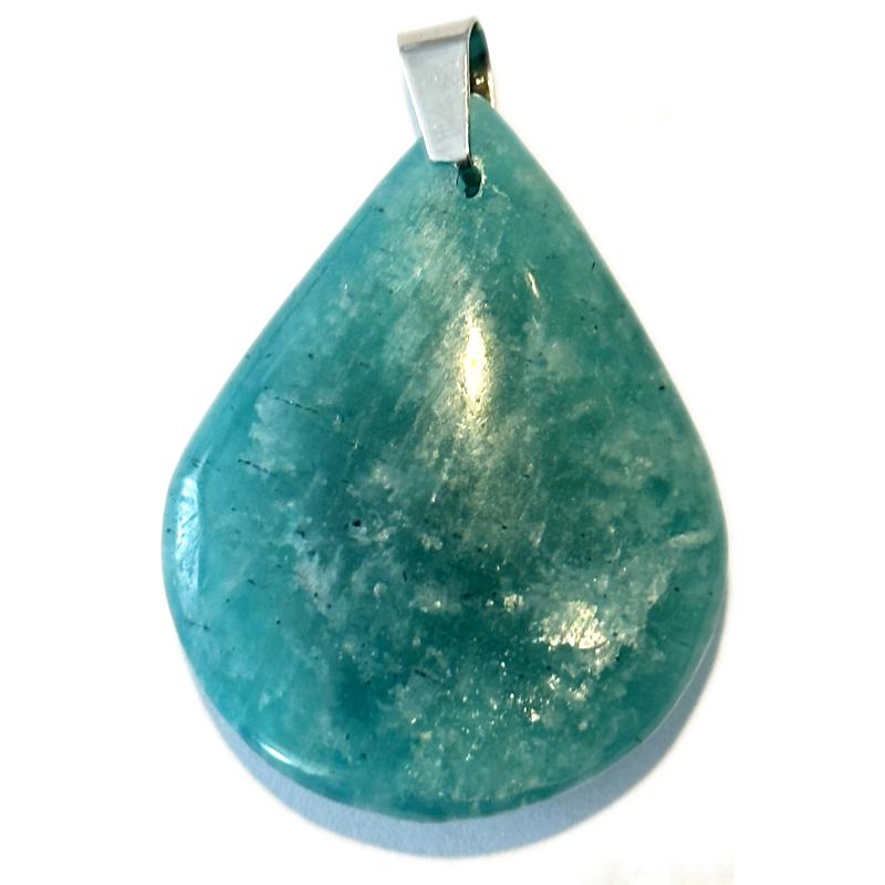 Pendentif amazonite Madagascar AA goutte 35-45mm