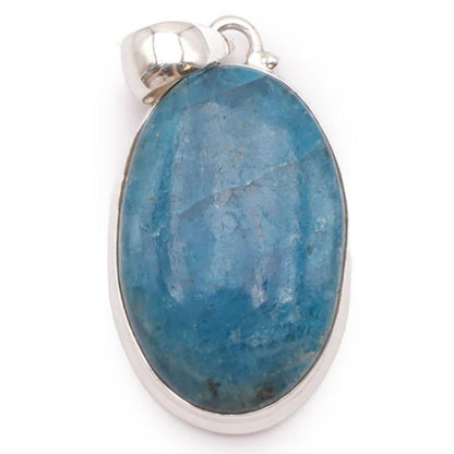 Pendentif apatite bleue Madagascar argent 925 AA+