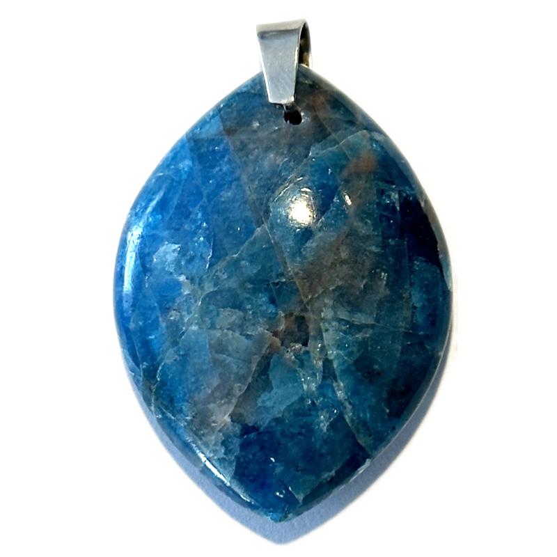 Pendentif apatite bleue Madagascar AA forme libre 35-45mm