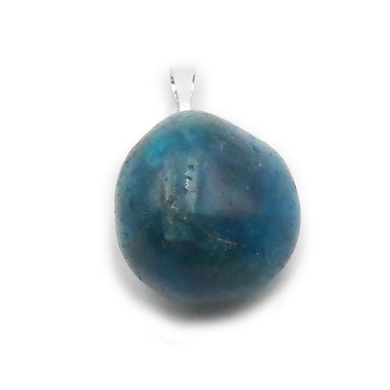 Pendentif apatite bleue Madagascar A (pierre roulée)