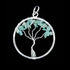 Pendentif arbre de vie aigue marine Brésil A 35-40mm acier inoxydable