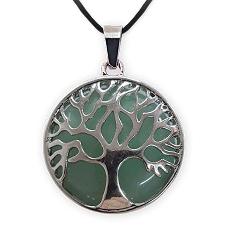 Pendentif arbre de vie aventurine verte Brésil A