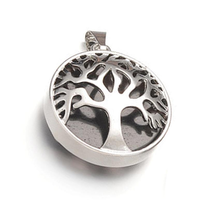 Pendentif arbre de vie obsidienne acajou Mexique A