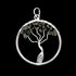 Pendentif arbre de vie tourmaline noire Brésil A 35-40mm acier inoxydable