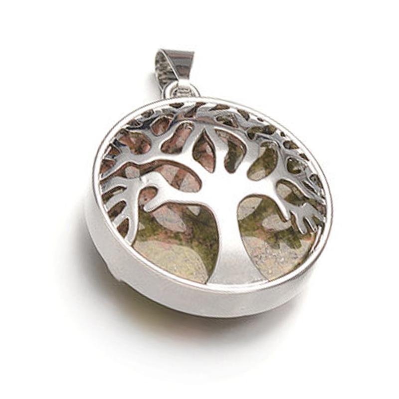 Pendentif arbre de vie et unakite