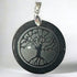 Pendentif obsidienne noire gravé arbre de vie