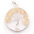 Pendentif arbre de vie citrine chauffée (améthyste chauffée) Brésil A 40mm acier inoxydable