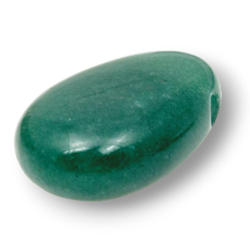 Pendentif aventurine verte Brésil A (pierre trouée) + cordon