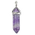 Pendentif pointe biterminée fluorine violette Chine A acier inoxydable