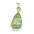 Pendentif calcédoine verte chrome + péridot AAA argent 925