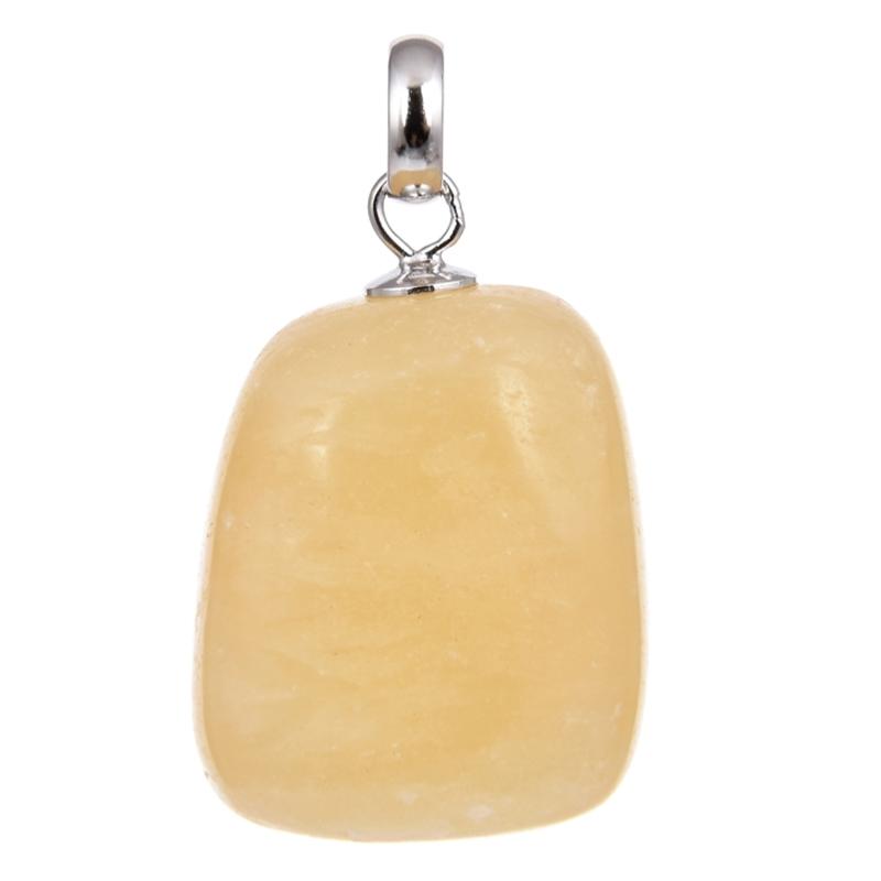 Pendentif calcite orange Mexique A pierre roulée boucle argent 925