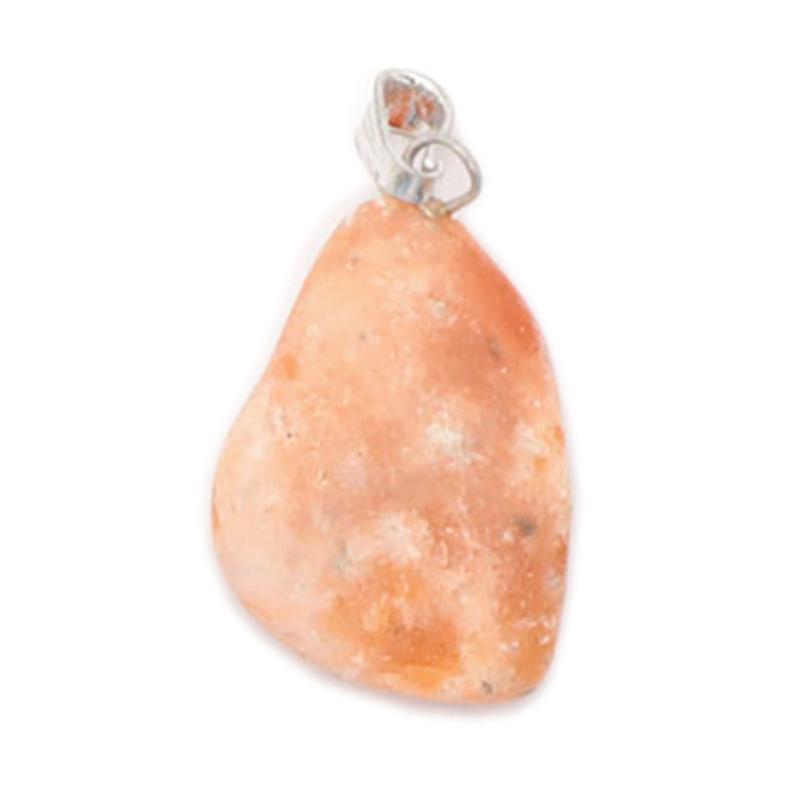 Pendentif calcite orange Mexique AB (pierre roulée)