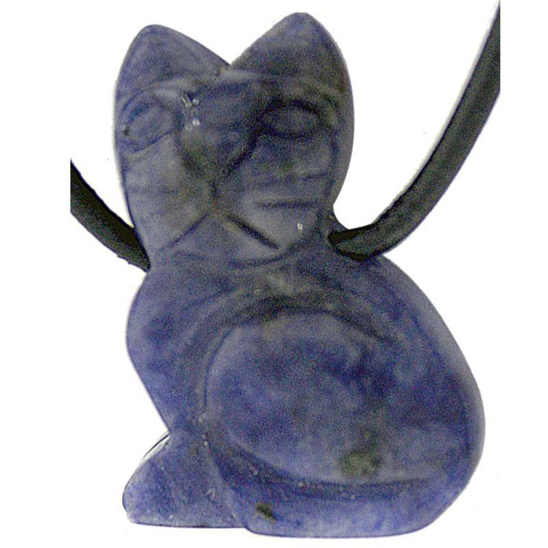 Pendentif chat 25mm sodalite Brésil A