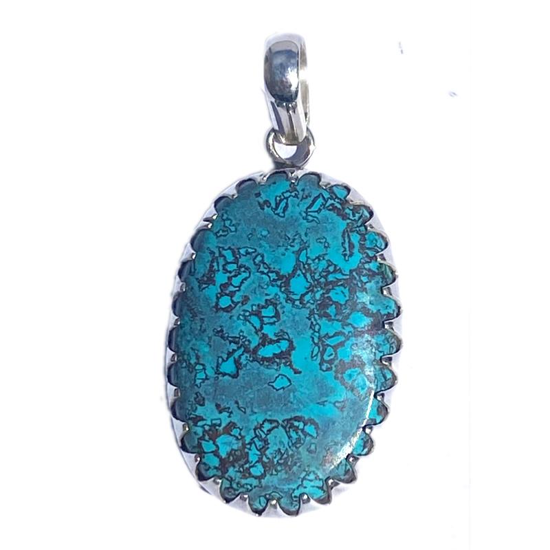 Pendentif Chrysocolle Pérou AA argent 925