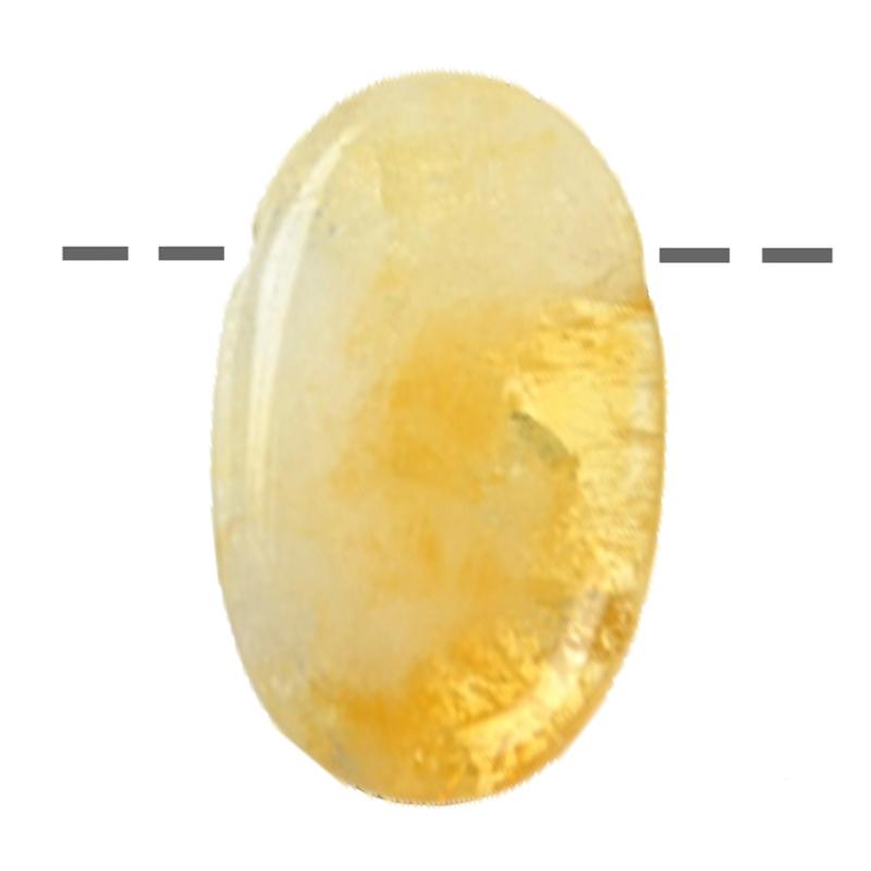 Pendentif citrine chauffée ovale Brésil A (pierre trouée) + cordon 