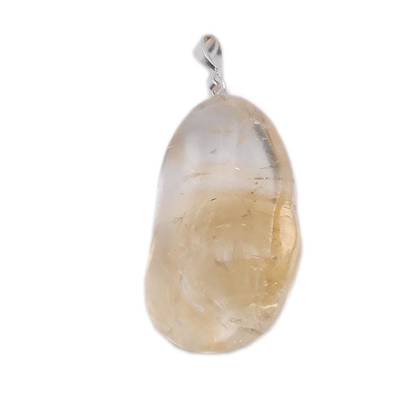 Pendentif citrine chauffée Brésil AA  (pierre roulée)