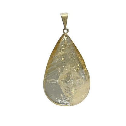 Pendentif citrine chauffée Brésil A goutte acier inoxydable