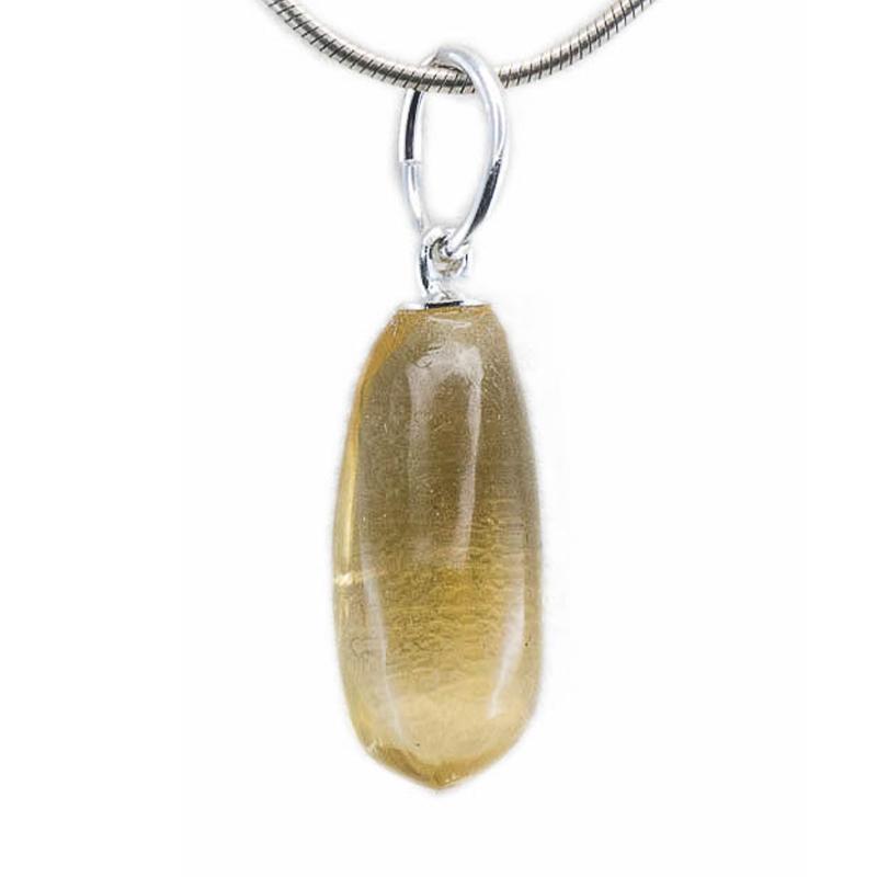 Pendentif citrine naturelle du Congo (pierre roulée)