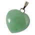 Pendentif coeur aventurine verte Brésil A acier inoxydable (15mm)