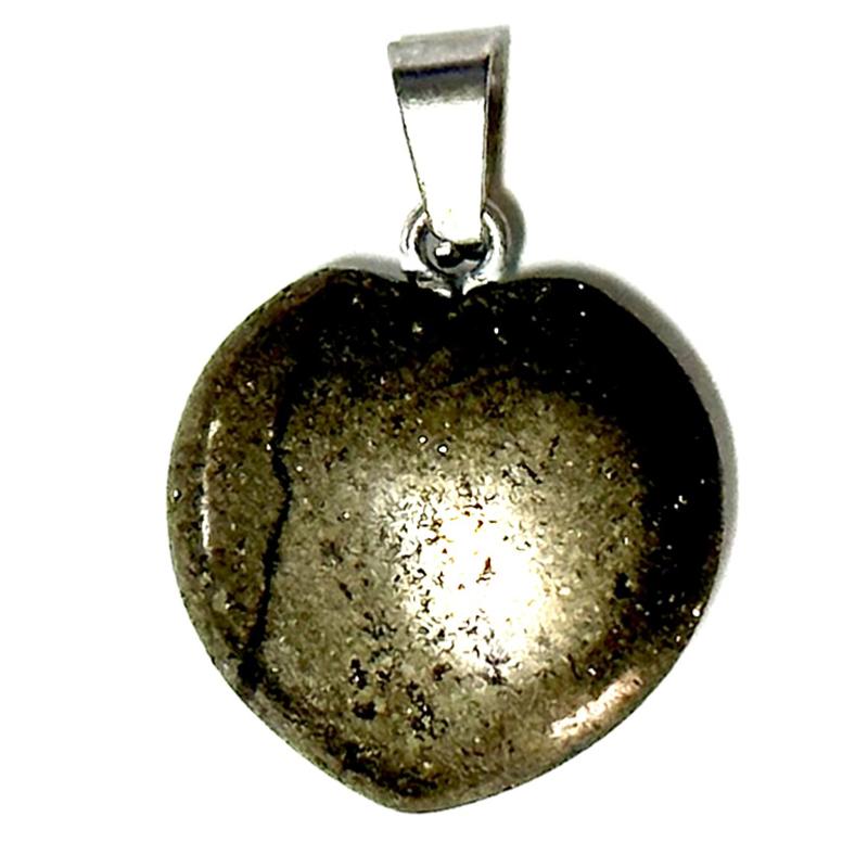 Pendentif coeur pyrite Pérou A 20mm