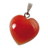 Pendentif coeur cornaline Brésil A acier inoxydable (15mm)