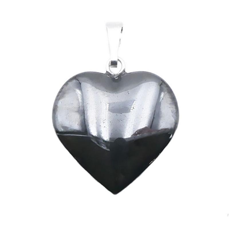 Pendentif coeur hématite Chine acier inoxydable (20mm)