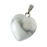 Pendentif coeur howlite  Zimbabwe A acier inoxydable (15mm)