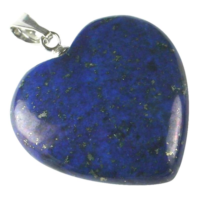 Pendentif lapis lazuli Afghanistan A coeur 20mm acier inoxydable