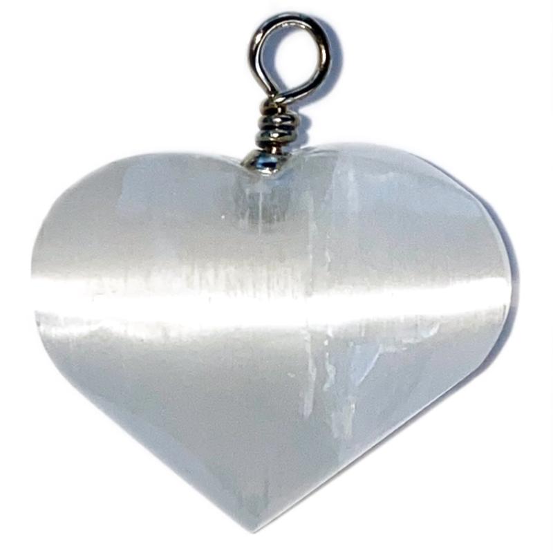 Pendentif coeur sélénite Maroc A 30mm