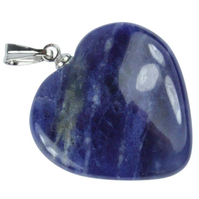 Pendentif coeur sodalite Brésil A acier inoxydable (20mm)