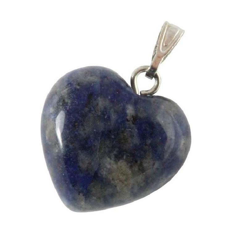 Pendentif coeur sodalite Brésil A acier inoxydable (15mm)