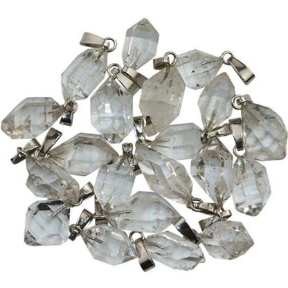 Pendentif cristal diamant herkimer Etats-Unis boucle argent 925