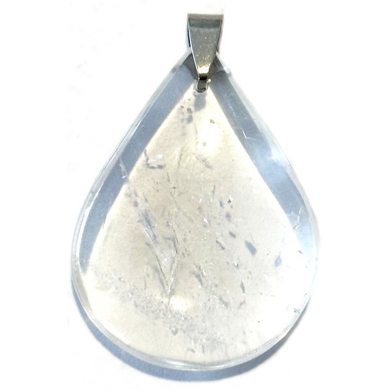 Pendentif cristal de roche Madagascar AA goutte 35-45mm