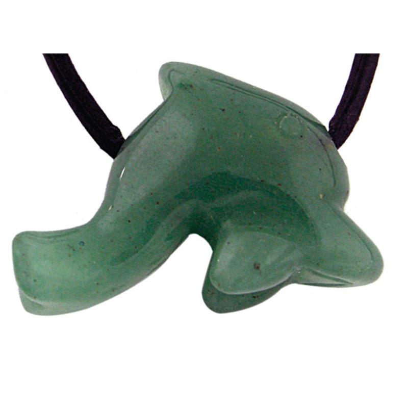 Pendentif dauphin 25mm aventurine verte Brésil A