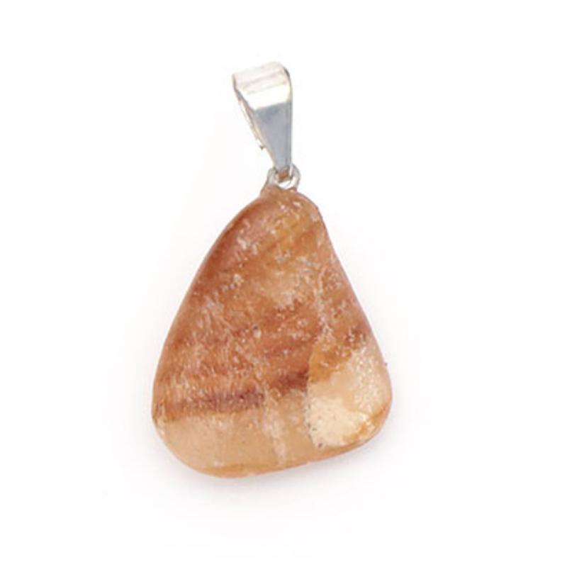 Pendentif fluorine jaune Chine AB (pierre roulée)