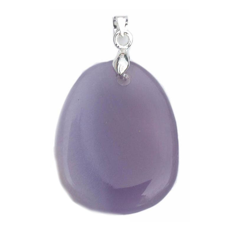 Pendentif fluorine mauve (pierre plate)