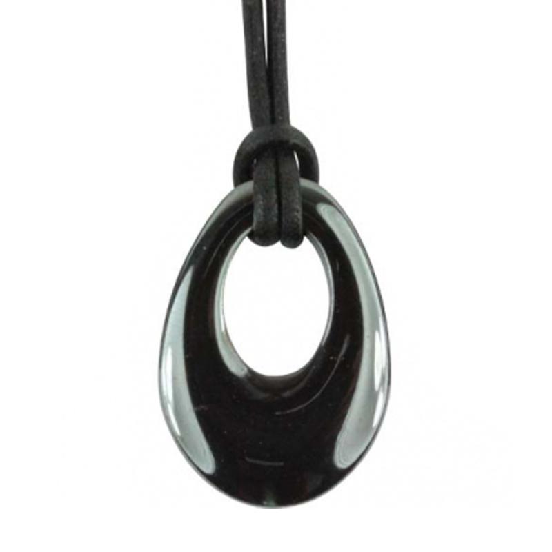 Pendentif &quot;GoGo&quot; hématite + cordon 