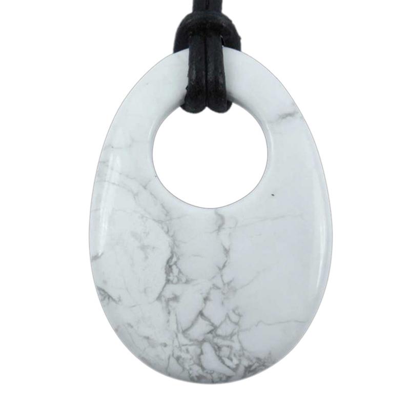 Pendentif &quot;GoGo&quot; howlite + cordon 