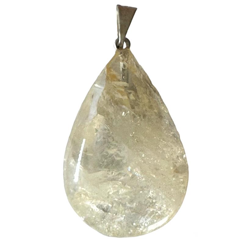 Pendentif citrine chauffée Brésil A goutte acier inoxydable