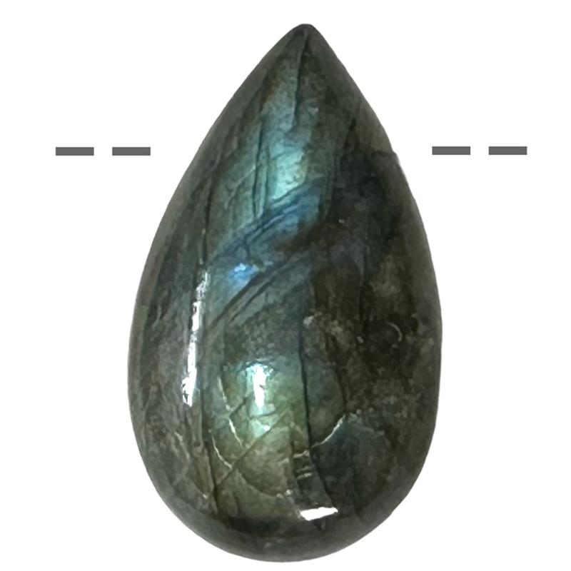 Pendentif goutte labradorite Madagascar AA (pierre trouée) + cordon 