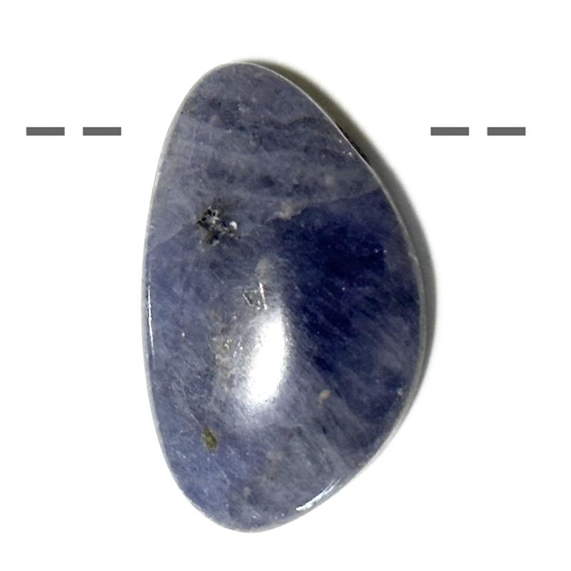 Pendentif iolite Inde AB  (pierre trouée) + cordon