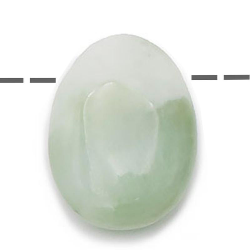 Pendentif jade vert de Birmanie A (pierre trouée) + cordon