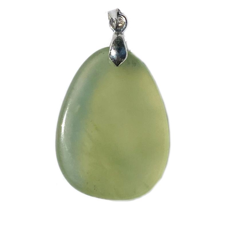 Pendentif jade vert de Chine (pierre plate)