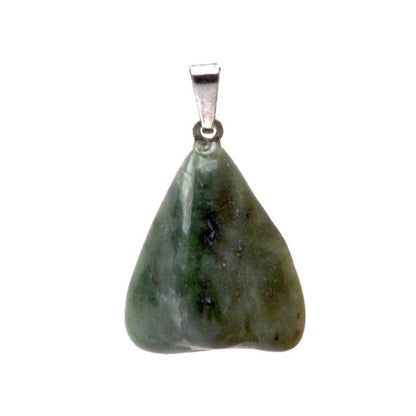 Pendentif jade vert du Canada A pierre roulée boucle argent 925