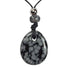 Pendentif "Joie" obsidienne neige 35mm + cordon