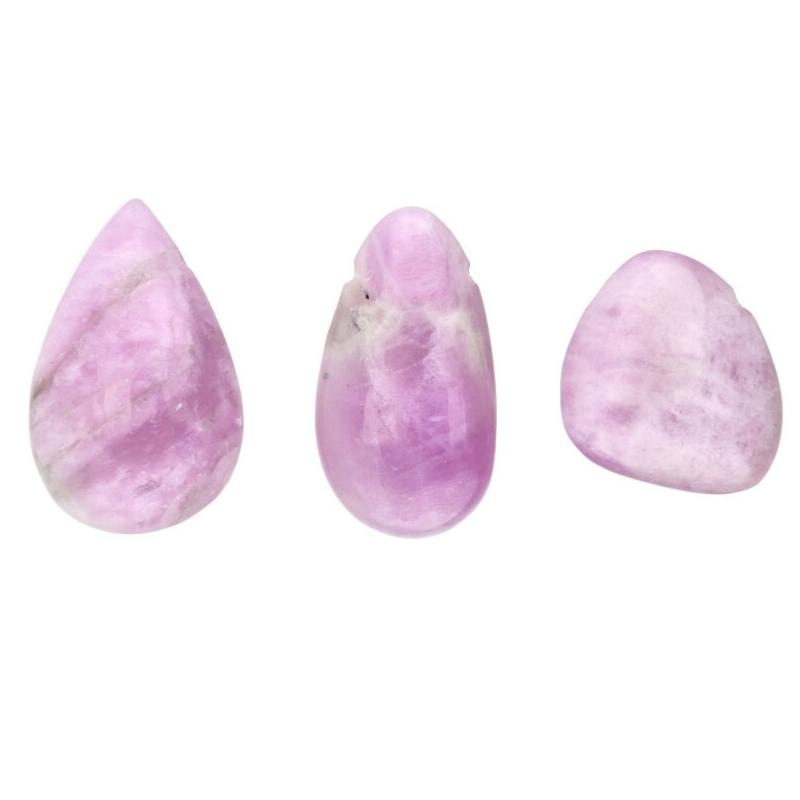 Pendentif kunzite Brésil A (pierre trouée) + cordon