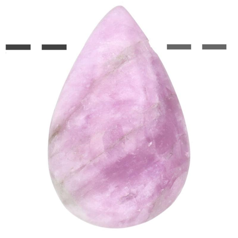 Pendentif kunzite Brésil A (pierre trouée) + cordon